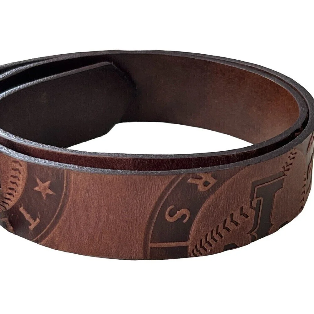 Texas Rangers Brandish Leather Belt - Brown - Very Good Condition - Size 32
